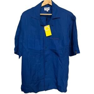 BOBBLEHAUS Royal Blue Oversized Button-Up Shirt - Sustainable Tencel, Unisex, Lg